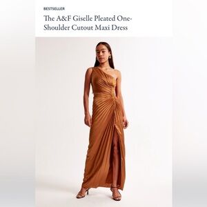 Abercrombie & Fitch One-Shoulder Pleated Maxi Dress - burnt orange